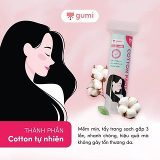 Bông tẩy trang 100% cotton Miju - Dập viền chắc chắn - Không xơ bông - CÔ THƯ MARKET