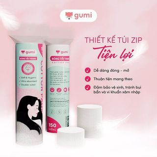 Bông tẩy trang 100% cotton Miju - Dập viền chắc chắn - Không xơ bông - CÔ THƯ MARKET