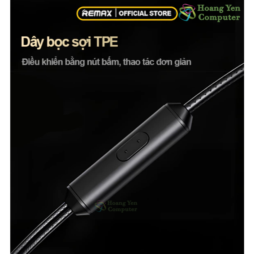 Tai Nghe Có Dây Remax RM-670 Jack Cắm 3.5mm, Có Micro Đàm Thoại - Chính Hãng - Hoàng Yến Computer