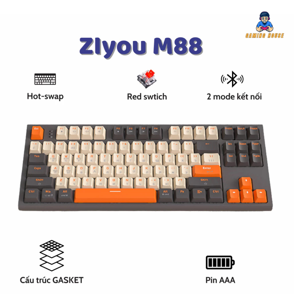 Bàn phím cơ không dây Ziyou M88