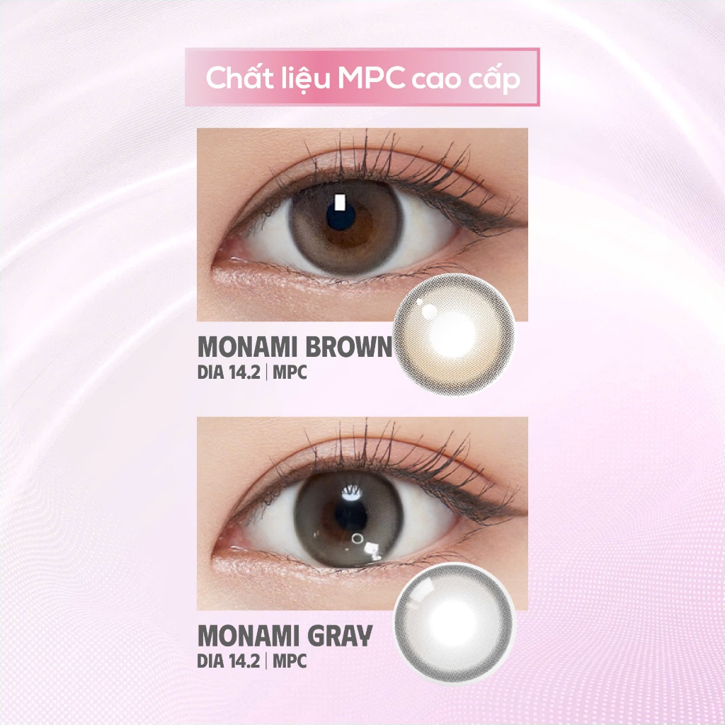 SLENS - 1 NGÀY (1 CHIẾC) Monami brown/gray MPC - Kính áp tròng Hàn Quốc ...