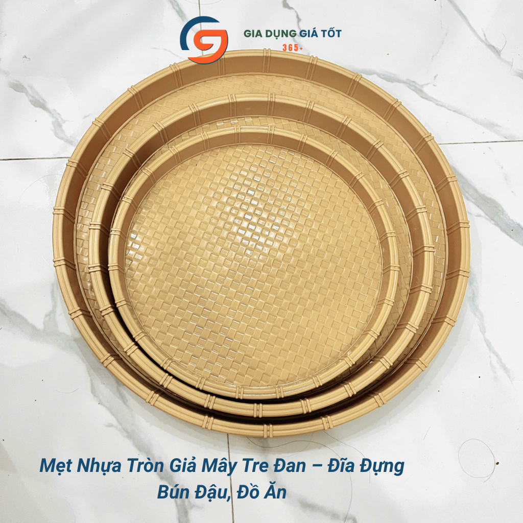 Mẹt nhựa giả mây đựng đồ ăn, đĩa nhựa giả mây tre dùng bún đậu, nem nướng, phở cuốn