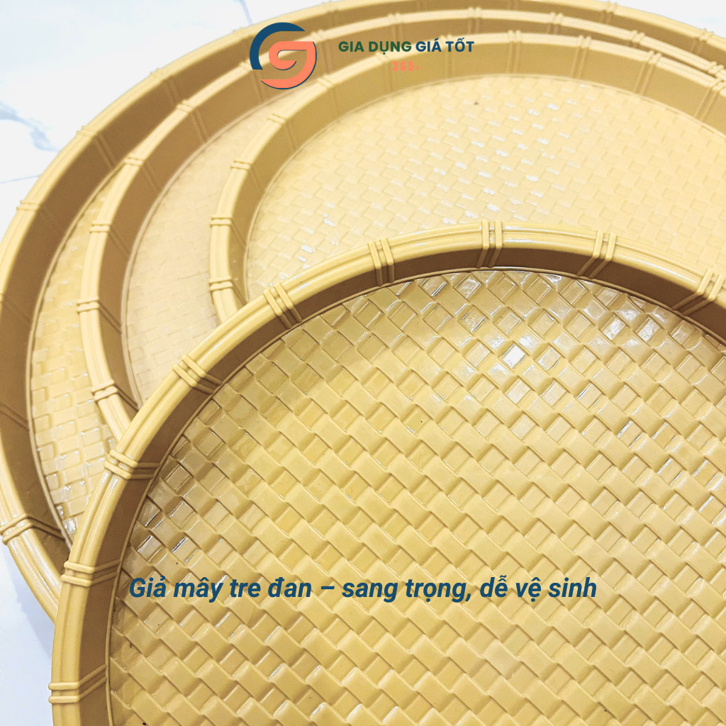 Mẹt nhựa giả mây đựng đồ ăn, đĩa nhựa giả mây tre dùng bún đậu, nem nướng, phở cuốn