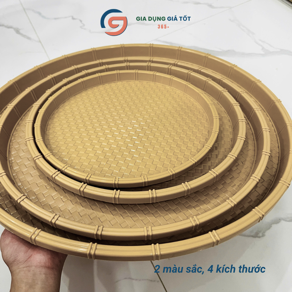 Mẹt nhựa giả mây đựng đồ ăn, đĩa nhựa giả mây tre dùng bún đậu, nem nướng, phở cuốn