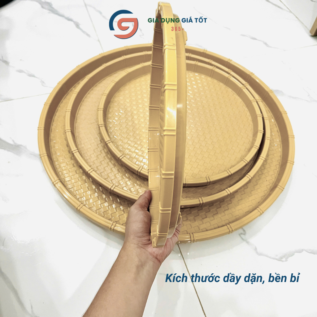 Mẹt nhựa giả mây đựng đồ ăn, đĩa nhựa giả mây tre dùng bún đậu, nem nướng, phở cuốn