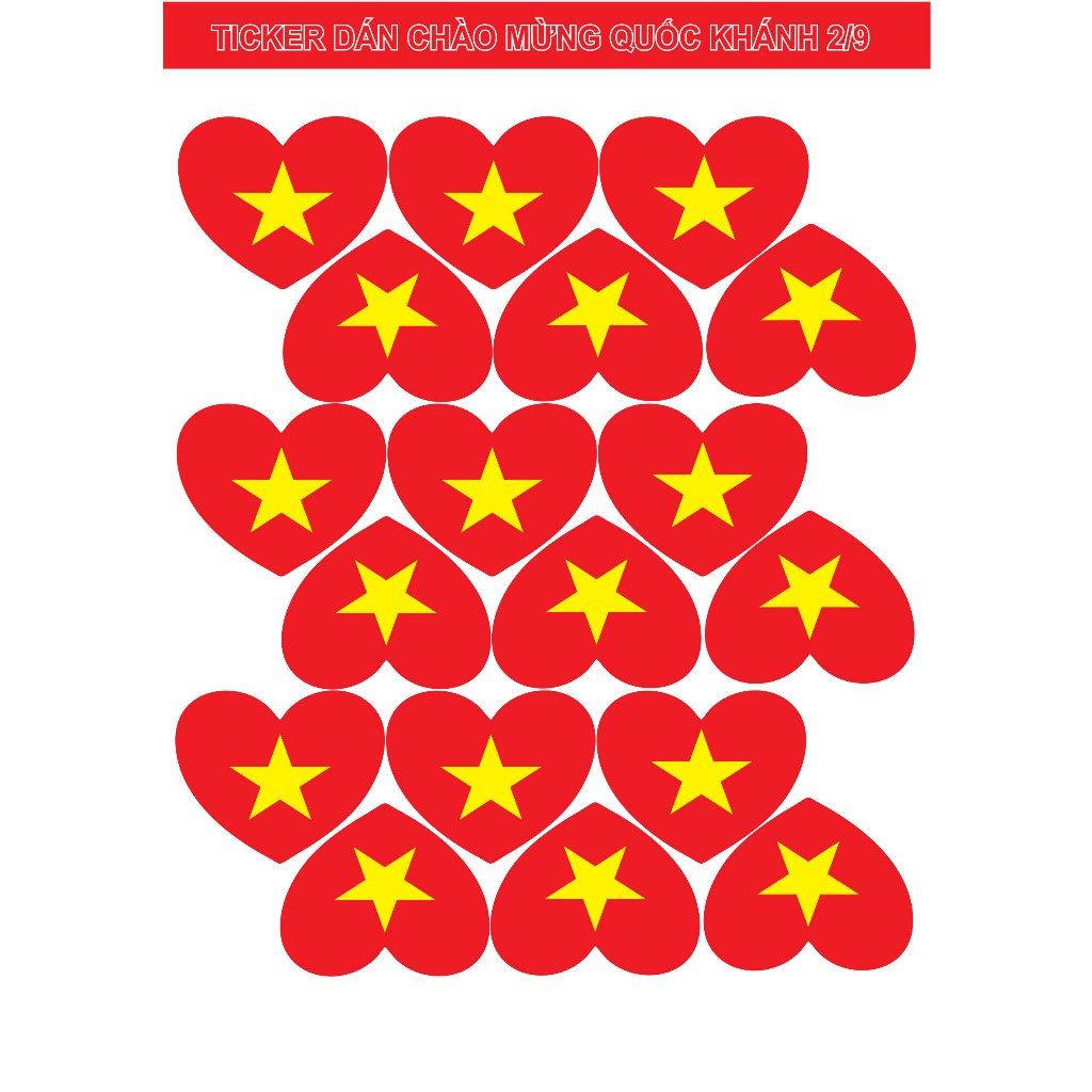 Sticker Tem Dán Mặt Cổ Động hình lá cờ Việt Nam. bóng đá , Hòa Nhịp Yêu Nước chào mừng ngày lễ giải phóng 30/4 2/9