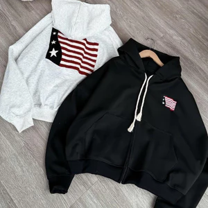 Áo Khoác Nỉ Hoodie 3 Sao Cờ Mỹ Áo Hoodie nam nữ zip chất nỉ hàn và nỉ bông lá Cờ Mỹ