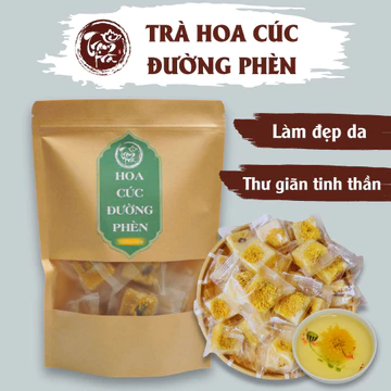 Trà hoa cúc đường phèn mật ong,Thanh Nhiệt Giải Độc Cải Thiện Giấc Ngủ, trà hoa cúc dạng viên túi zip 1kg.
