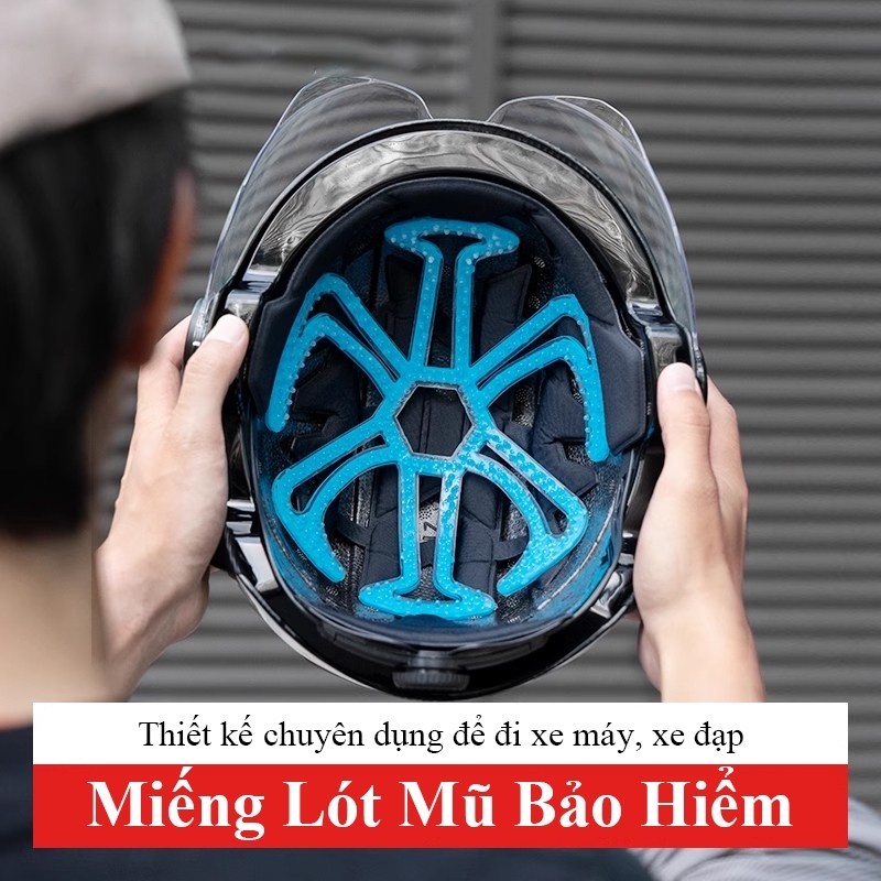 Miếng lót mũ bảo hiểm xe đạp silicon chống kẹp tóc, thoáng khí và kháng mùi
