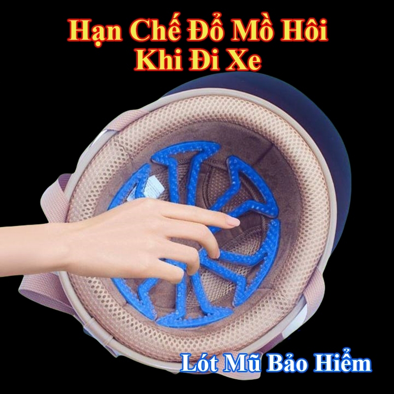 Miếng lót mũ bảo hiểm xe đạp silicon chống kẹp tóc, thoáng khí và kháng mùi