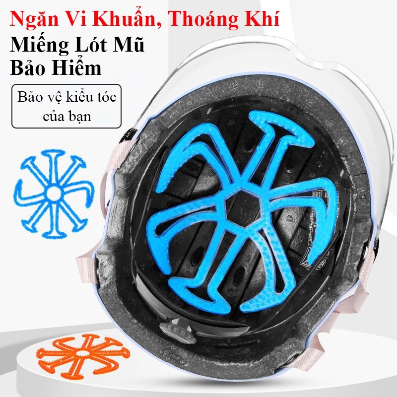 Miếng lót mũ bảo hiểm xe đạp silicon chống kẹp tóc, thoáng khí và kháng mùi