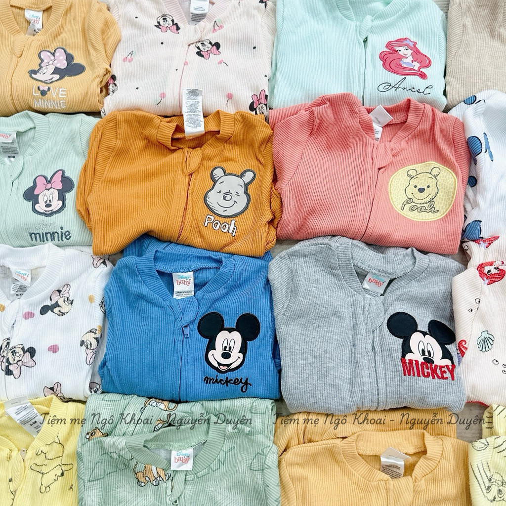 [MD49] size 3-6-9M Body sleep Disney liền tất kéo khoá xuất xịn cho bé
