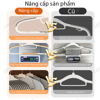 GREENSINDOOR Combo 50 Móc Nhựa Treo Quần Áo Chống Trượt, Móc Treo Đồ Chống Tuột Xoay 360 Độ, Chịu Lực Phơi Nặng