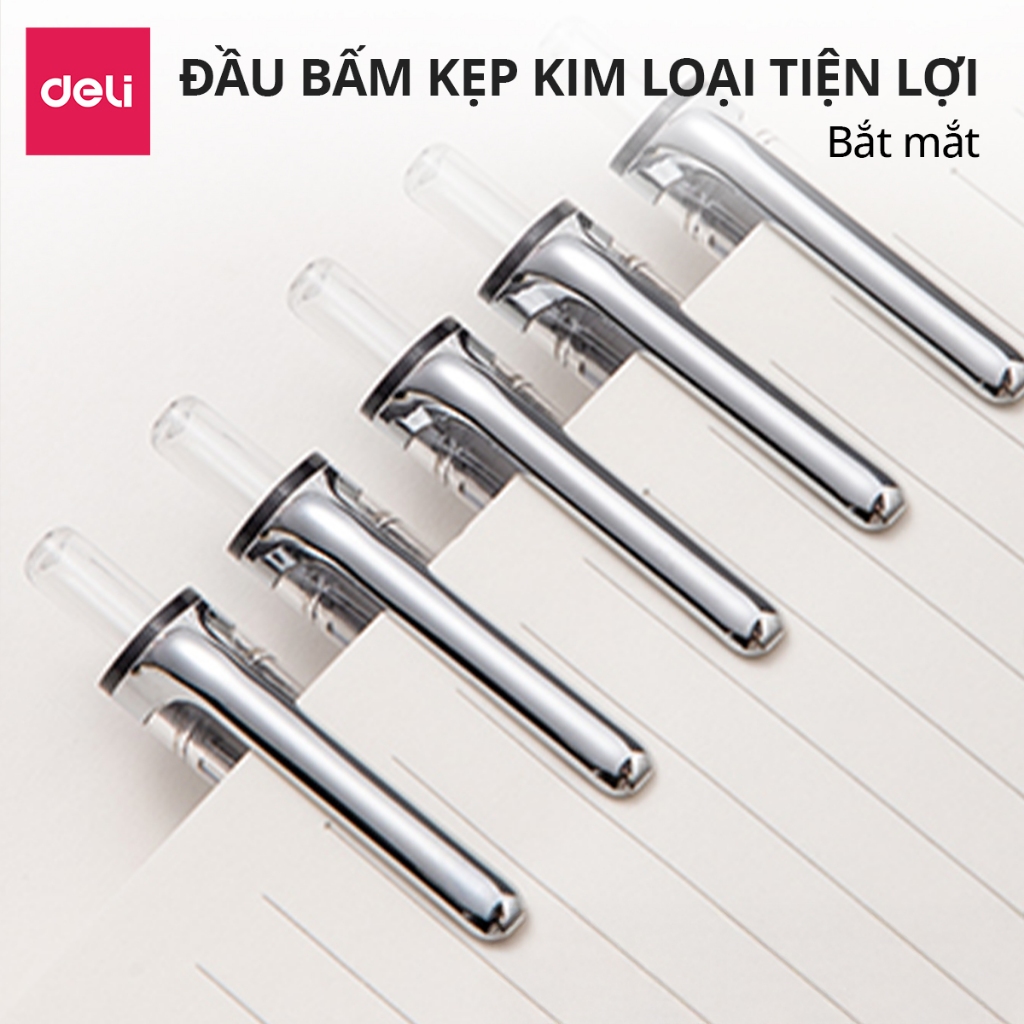Bút Gel 0.5mm Deli Mực Xanh Đỏ Đen Đệm Tay Êm Thiết Kế Hiện Đại Nét Viết Trơn Tru Học Sinh Văn Phòng