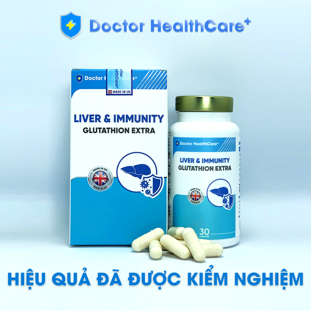 Viên Uống LIVER & IMMUNITY GLUTATHION EXTRA Hỗ Trợ Làm Sáng Da , Giảm Thâm  Nám, Tàn Nhang Hộp 30 viên