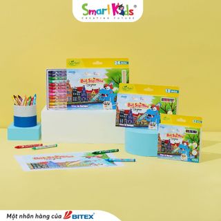 [MỚI VỀ] Bút sáp màu SMARTKIDS Dino In Europe 12/18/24 màu tô (CR22/ CR23/ CR24)