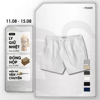 Quần Short Nam vải KAKI CANVAS lưng chun, dây rút dễ dàng điều chỉnh, cao cấp, nam tính, trẻ trung, năng động - FEAER
