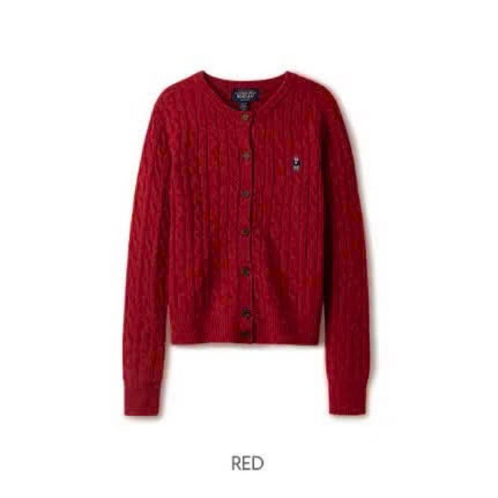 New 2026 Áo Len Cardigan Nữ Màu Đỏ Dài Tay Cài Cúc Form Basic Dệt Tăm, Thời Trang Thu Đông Kèm Ảnh Thật