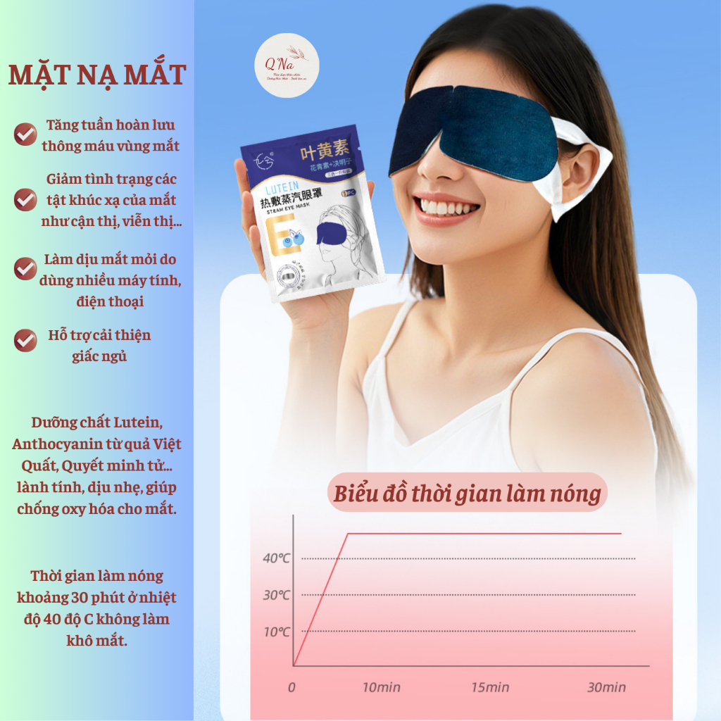 Combo 10 mặt nạ mắt Vitamin E Việt Quất, làm dịu mắt mỏi, dưỡng mắt mờ, cải thiện tình trạng cận thị, giúp ngủ ngon