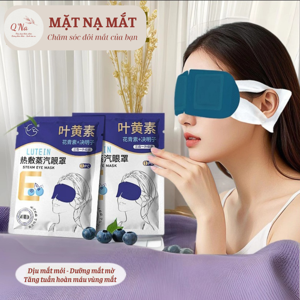 Combo 10 mặt nạ mắt Vitamin E Việt Quất, làm dịu mắt mỏi, dưỡng mắt mờ, cải thiện tình trạng cận thị, giúp ngủ ngon
