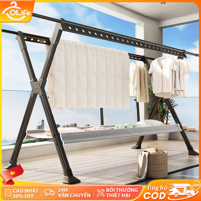 𝐎𝐥𝐢𝐟𝐞 Giàn Phơi Thông Minh Có Thể Điều Chỉnh Giàn Phơi Quần Áo Có Gấp Gọ Kệ Treo Quần Áo Cao Cấp Hợp Kim Nhôm