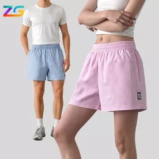 Quần mặc nhà unisex vải oxford cao cấp họa tiết kẻ sọc form ống rộng thoải mái QZG05