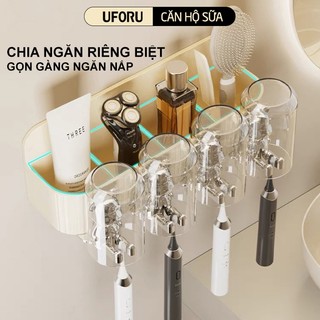 Kệ Để Bàn Chải Đánh Răng Kèm Bộ Nhả Kem [TẶNG CỐC] Chính Hãng UFORU Chất Liệu Nhựa PET Cao Cấp - UFM193