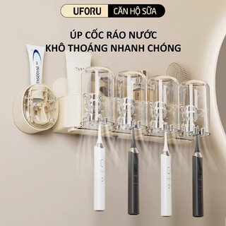 Kệ Để Bàn Chải Đánh Răng Kèm Bộ Nhả Kem [TẶNG CỐC] Chính Hãng UFORU Chất Liệu Nhựa PET Cao Cấp - UFM193