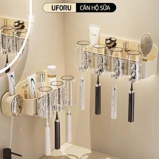 Kệ Để Bàn Chải Đánh Răng Kèm Bộ Nhả Kem [TẶNG CỐC] Chính Hãng UFORU Chất Liệu Nhựa PET Cao Cấp - UFM193