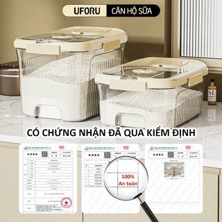 Thùng Gạo Chống Ẩm Mốc Màu Trong Nắp Kem Chất Liệu Nhựa PET 3 Kích Thước 5KG 10KG 15KG - UFM458
