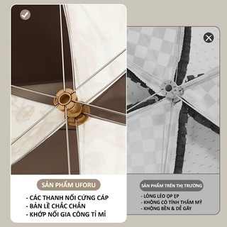 Lồng Bàn Vải Gấp Gọn UFORU Chống Côn Trùng Họa Tiết Hoa Văn - UFM649