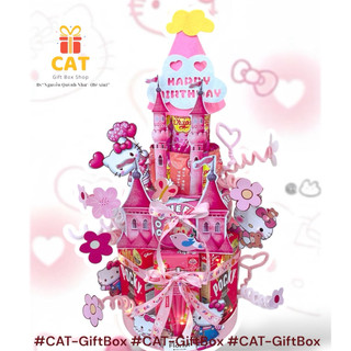 tháp bánh sinh nhật tặng bé gái , hello kitty , tháp bánh hello kitty 4 tầng tặng sinh nhật bé gái dễ thương