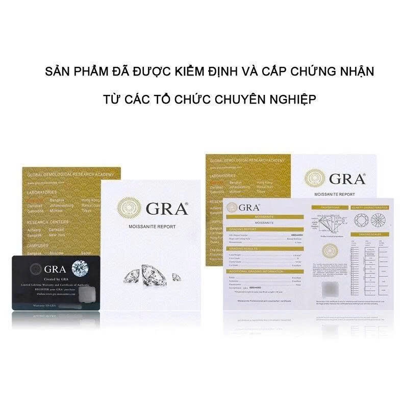 Khuyên tai bạc nam nụ đá Moissanite nhiều màu lựa chọn kèm giấy chứng nhận GRA và thẻ đen (1 chiếc) KN160 | GEMY SILVER