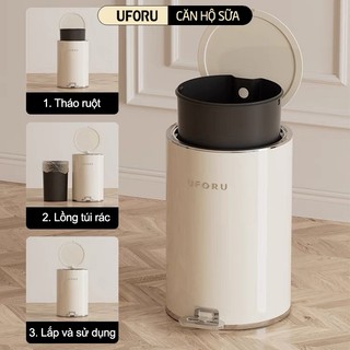 Thùng Đựng Rác Đạp Chân UFORU Chất Liệu Inox Cao Cấp Thế Tích 8L, 12L, 15L, 20L - UFM469