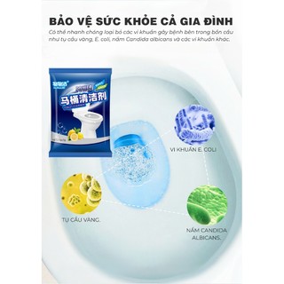 Bột Vệ Sinh Bồn Cầu,Tẩy Cặn Bẩn Chất Thải Ố Vàng Khử Mùi Toilet Diệt Khuẩn Hiệu Quả 25G