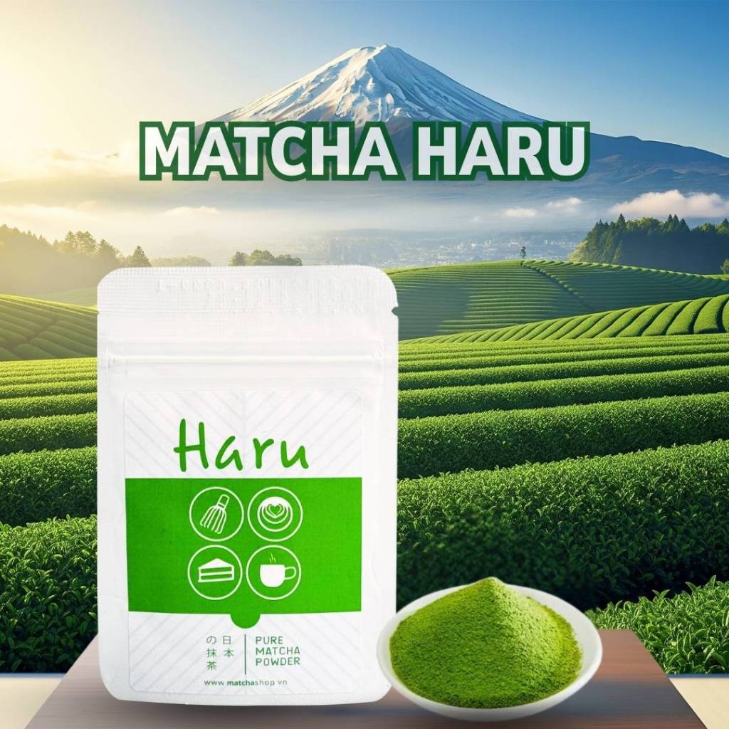 <SẴN HÀNG GIAO NGAY> Bột Matcha Haru Nhập Khẩu Chính Hãng Nhật Bản, Dùng Pha Chế Đồ Uống, Làm Bánh, Trà Đạo