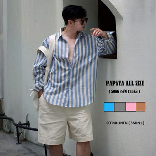 [ BIGSIZE UP TO 135KG ] Áo sơ mi nam Linen có túi siêu nhẹ siêu thoáng mát. SMLN1