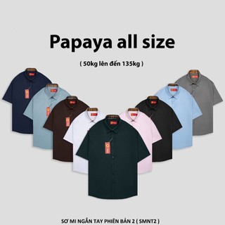 [ BIGSIZE UP TO 135KG ] Áo sơ mi ngắn tay 2 nẹp phổ thông phối cổ Luxury. SMNT2
