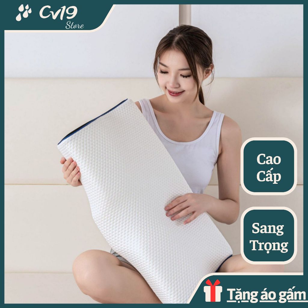 CÔNG THÁI HỌC - Gối cao su thiên nhiên giảm đau cổ vai gáy, ngủ ngon hơn, thoáng khí không hầm bí