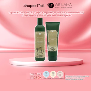 [Da Khô] Cặp Dầu Gội Weilaiya Chính Hãng Tinh Chất Gừng Hà Thủ Ô - Gội 400ml Xả 250ml