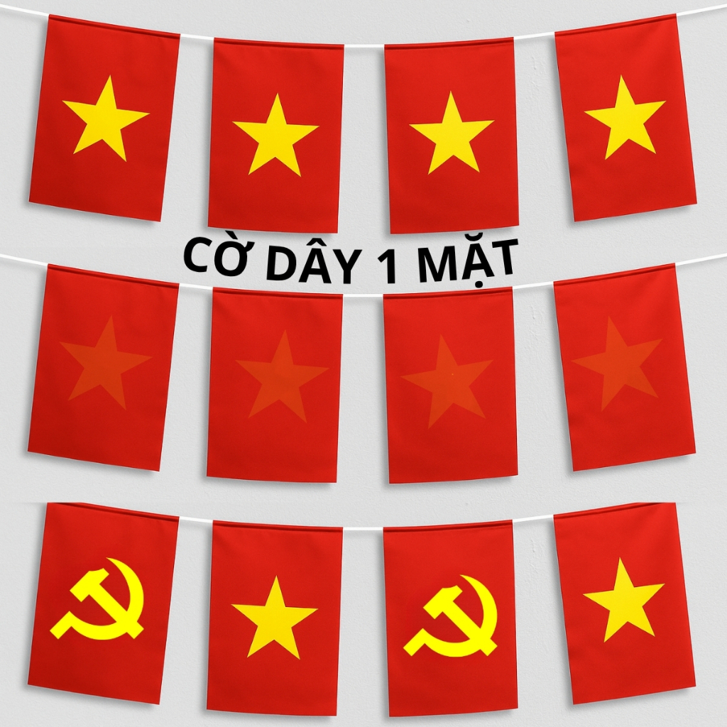Cờ Dây Treo Tổ Quốc Việt Nam, Cờ cầm tay Việt Nam vải phi bóng VNO147 ...