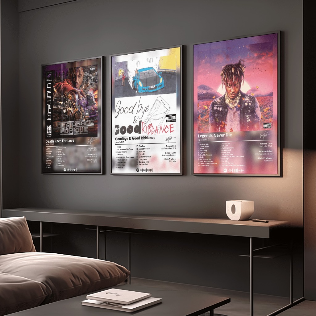 Future, Juice WRLD Poster Album Âm Nhạc Có Khung Treo Tường Decor Phòng Khách Phòng Ngủ Không Gian Làm Việc