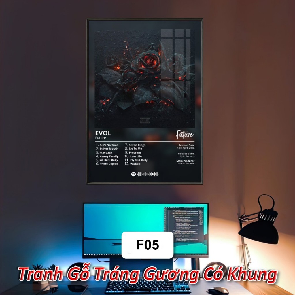 Future, Juice WRLD Poster Album Âm Nhạc Có Khung Treo Tường Decor Phòng Khách Phòng Ngủ Không Gian Làm Việc