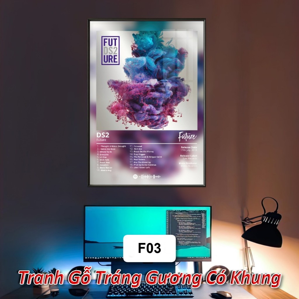 Future, Juice WRLD Poster Album Âm Nhạc Có Khung Treo Tường Decor Phòng Khách Phòng Ngủ Không Gian Làm Việc