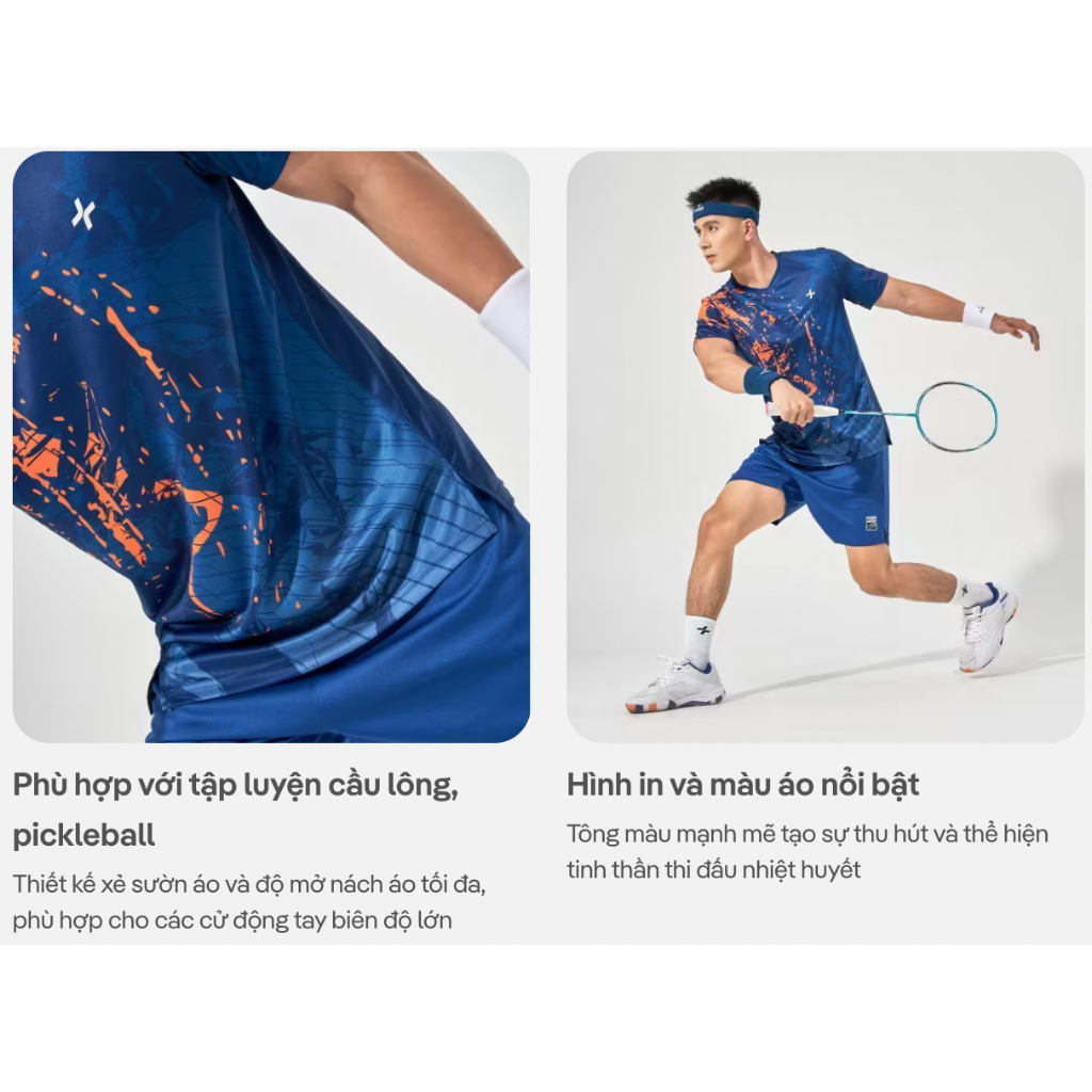 [TẶNG QUẦN SHORT]Áo thun thể thao nam cầu lông, Pickleball IN Abstract Graphic thấm hút, nhanh khô, thoáng khí