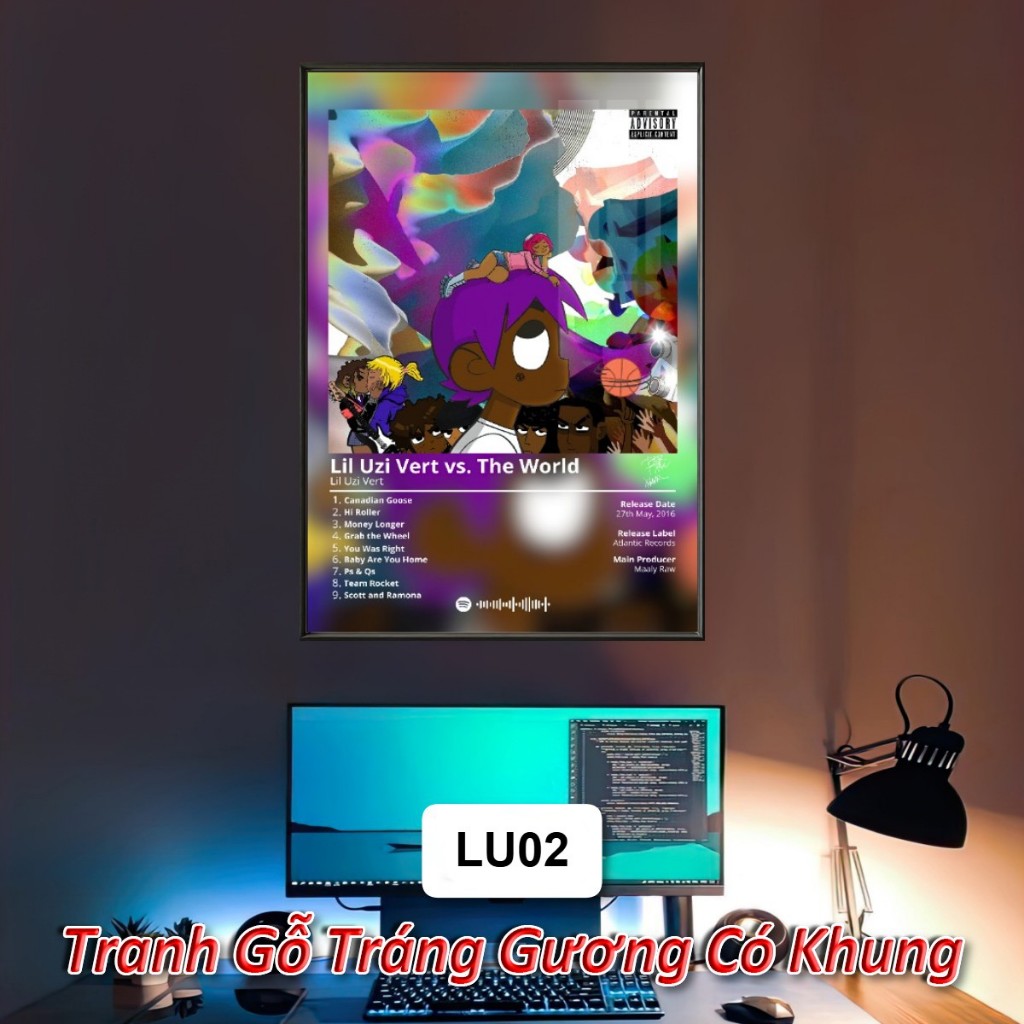 Lil Uzi, Central Cee Poster Album Âm Nhạc Có Khung Treo Tường Decor Phòng Khách Phòng Ngủ Không Gian Làm Việc