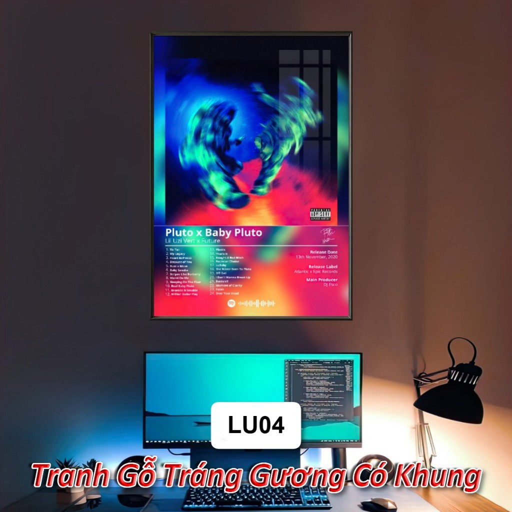 Lil Uzi, Central Cee Poster Album Âm Nhạc Có Khung Treo Tường Decor Phòng Khách Phòng Ngủ Không Gian Làm Việc