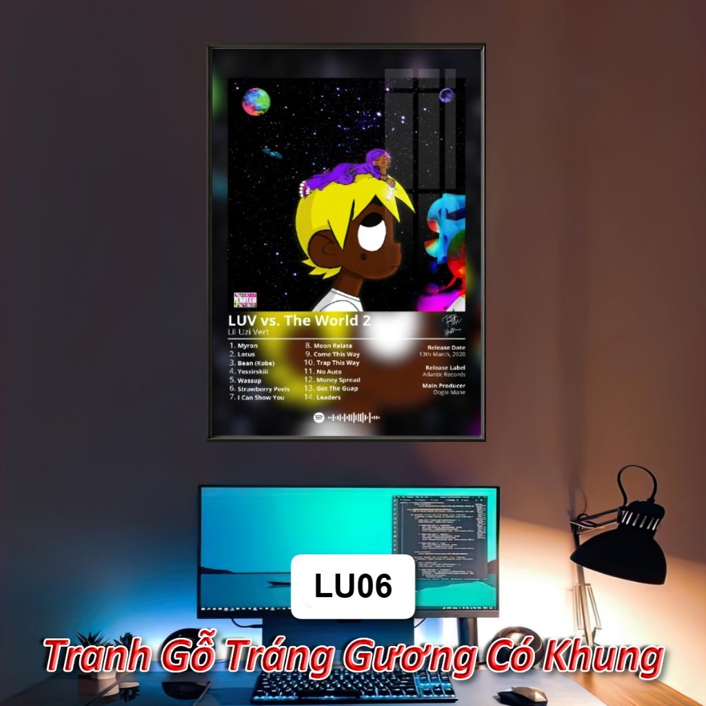 Lil Uzi, Central Cee Poster Album Âm Nhạc Có Khung Treo Tường Decor Phòng Khách Phòng Ngủ Không Gian Làm Việc