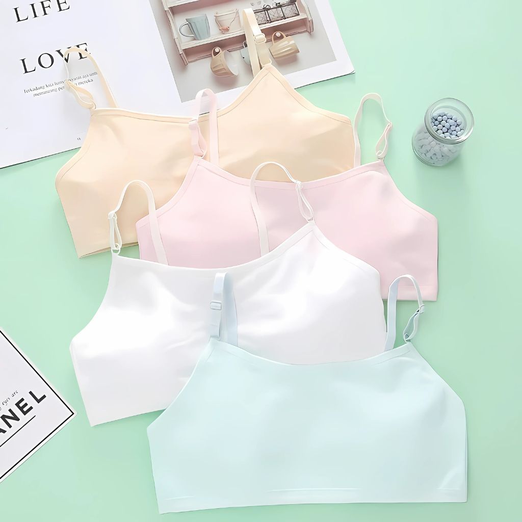 Áo lót học sinh tuổi dậy thì cotton dày dặn thấm hút tốt dây có nút điều chỉnh tiện lợi LANXIA B8891