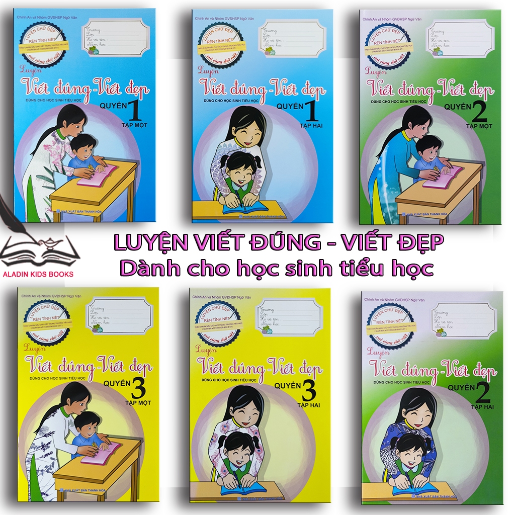 Sách - Luyện Viết Đúng Viết Đẹp Dành Cho Học Sinh Tiểu Học Bộ 6 Quyển